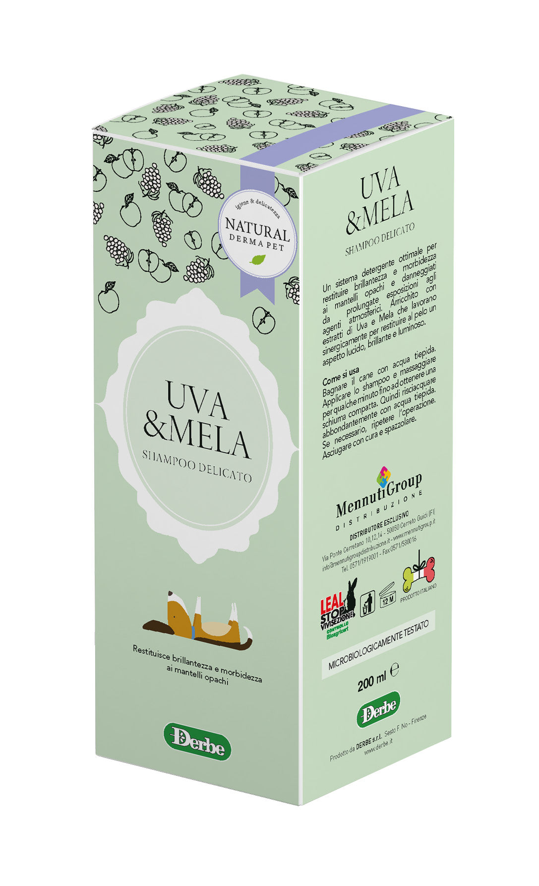 Dog Shampoo – Revitalizing & Nourishing – for Damaged Coats – With Grape & Apple