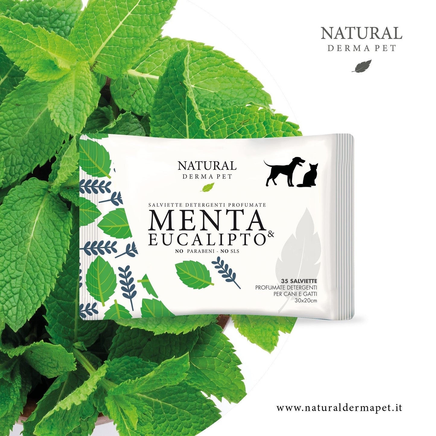 Wet Dog & Cat Wipes for Coat – Mint & Eucalyptus Scent