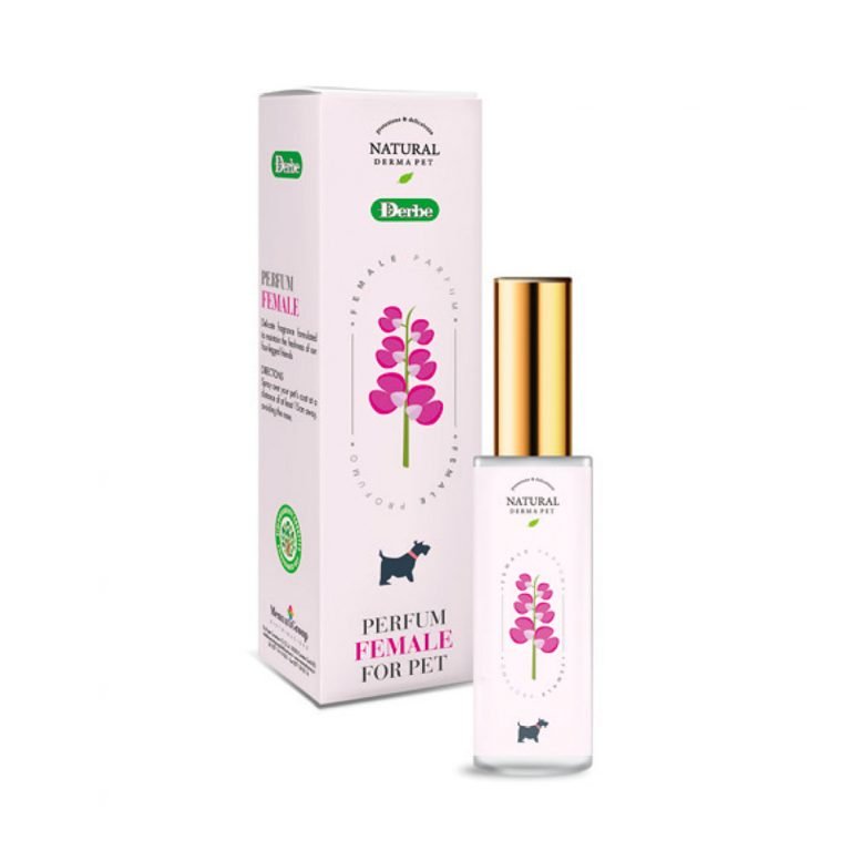 Bottle of dog and cat perfume for female pets, scented with floral & chypre base 30ml
