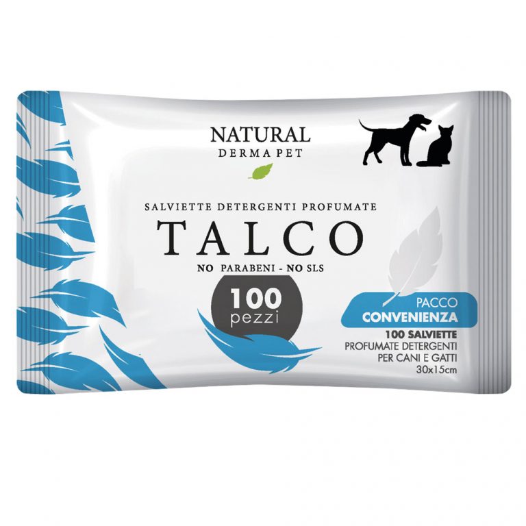 Wet Dog & Cat Wipes for Coat with Talcum Scent