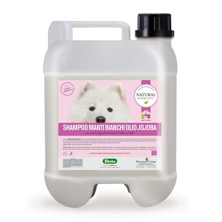 Whitening dog shampoo with jojoba oil and ginseng – 10L