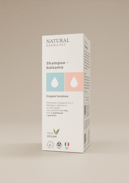 Pet Shampoo + Conditioner 2in1 – Gentle Cleansing & Deep Nourishment for All Coat Types