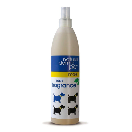 Bottle of dog and cat perfume for male pets, scented with flower heart & amber 500ml