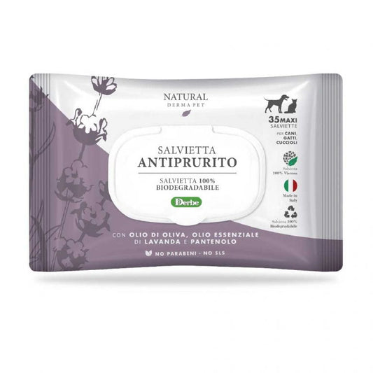 Anti-itch wet wipes for dogs and cats with natural soothing ingredients – 35 wipes pack