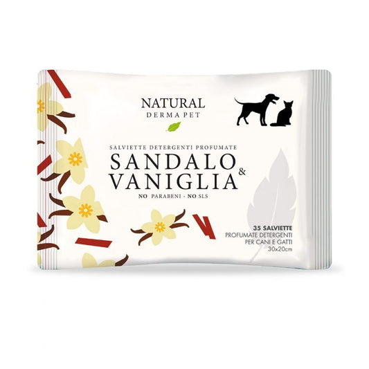 Wet Dog & Cat Wipes with Sandalwood & Vanilla Scent – 35pcs