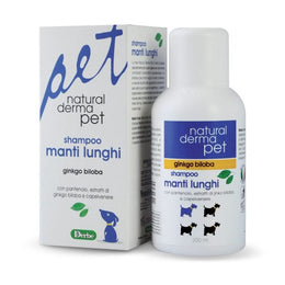 Long hair dog shampoo with panthenol and ginkgo biloba